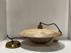 NKUKU CHAKAI WOOD & METAL PENDANT - NATURAL - LARGE CP0501 - RRP £225