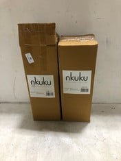 2 X NKUKU USHA MANGO WOOD LAMP - 35 X 12CM UL0201 TOTAL RRP- £150