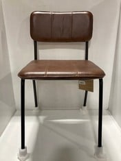 NKUKU LEATHER DINING CHAIR - CHOCOLATE BROWN - UC1301 - RRP £230