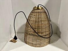 NKUKU NOKO RATTAN CONICAL PENDANT - NATURAL - MEDIUM 47 X 40CM NP0802175 - RRRP £175