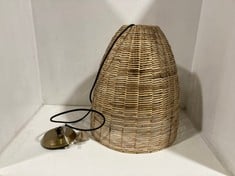 NKUKU NOKO WICKER CONCIAL PENDANT - NATURAL - MEDIUM 47 X 40CM NP0802 RRP- £175