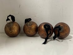 4 X NKUKU JALSHARA BAUBLES ANTIQUE COPPER - SET OF 4 JB4101 TOTAL RRP- £90