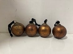 4 X NKUKU JALSHARA BAUBLES ANTIQUE COPPER - SET OF 4 JB4101 TOTAL RRP- £90