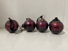 4 X NKUKU DARYA BAUBLES - ANTIQUE BURGUNDY SET OF 4 DB0801 TOTAL RRP- £100