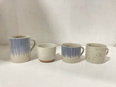 7 X ASSORTED NKUKU ITEMS TO INCLUDE MALI RIBBED ESPRESSO MUG - WHITE SET OF 2 MM230IB2