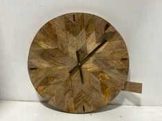 NKUKU ENUGU MANGO WOOD CLOCK - NATURAL - ONE SIZE EN0401 RRP- £95