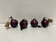 5 X NKUKU PANNEE ROUND BAUBLES - RUBY SET OF 4 PB4301 TOTAL RRP- £125