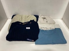 5 X ASSORTED BRANDED CLOTHING TO INCLUDE PAUL SMITH CHEST LOGO T-SHIRT BLUE SIZE SM