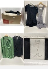 BOX OF APPROX 20 X ASSORTED ADULT CLOTHING TO INCLUDE ZARA OVERSHIRT CREAM SIZE EUR-SM