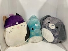 3 X ASSORTED SQUISHMALLOWS TO INCLUDE MALU SHIH-TZU GREY