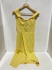 LAVISH ALICE FRONT SPLIT MIDI DRESS YELLOW SIZE 8