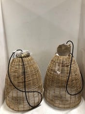 NKUKU NOKO WICKER CONICAL PENDANT - NATURAL - MEDIUM 47 X 40CM NP0802 RRP- £175