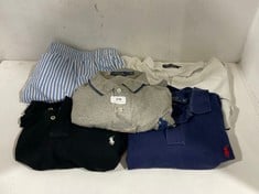 5 X ASSORTED BRANDED CLOTHING TO INCLUDE RALPH LAUREN POLO T-SHIRT NAVY SIZE XL