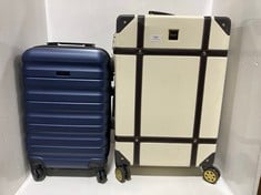 ROCK TRAVEL CASE CREAM/BROWN HARDSHELL MEDIUM SPINNER TO INCLUDE JOHN LEWIS TRAVEL CASE NAVY HARDSHELL SMALL SPINNER