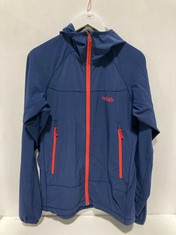 RAB HOODED LIGHTWEIGHT JACKET NAVY WITH RED LOGO SIZE M