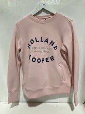 HOLLAND COOPER EQUESTRIAN SPORTING GOOD PULLOVER JUMPER IN PINK - SIZE M