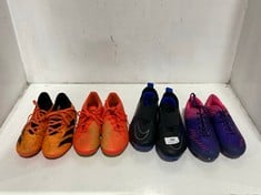 4 X ASSORTED CHILDRENS SHOE ITEMS TO INCLUDE ADIDAS PREDATOR HIGH DEFINITION TEXTURE FOOTBALL BOOT - SIZE JUNIOR 14