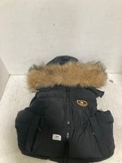 ZAVETTI CANADA PADDED COAT IN BLACK WITH FUR HOOD SIZE SMALL