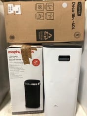 3 X ASSORTED HOME ITEMS TO INCLUDE MORPHY RICHARDS CHROMA 42 LITRE SENSOR BIN BLACK