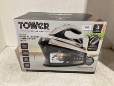 TOWER DIGITAL STEAM GENERATOR IRON TO INCLUDE RUSSELL HOBBS STEAM GENIE ESSENTIAL