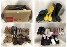 BOX OF ASSORTED ADULT FOOTWEAR TO INCLUDE SPORTS CANVAS BOOTS GREEN SIZE 40