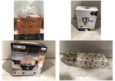 BOX OF ASSORTED KITCHENWARE ITEMS TO INCLUDE MULTIFUNCTION STAINLESS STEEL SEPARATOR