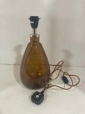 NKUKU BABA RECYCLED GLASS SMALL LAMP - BURNT AMBER - MODEL NO. BL8101 - RRP £110