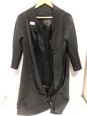 COAST WOMENS LONGLINE JACKET IN BLACK WITH ROSE DETAIL FASTENINGS IN BLACK SIZE 8