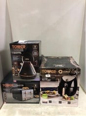 3 X ASSORTED TOWER ITEMS TO INCLUDE TOWER ROSE GOLD EDITION 4.3L AIR FRYER