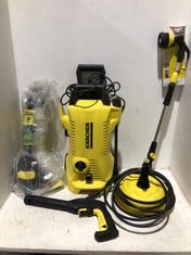 3 X ASSORTED ITEMS TO INCLUDE KARCHER PRESSURE WASHER WITH PATIO SCRUBBER