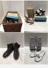 BOX OF ASSORTED ADULT SHOES TO INCLUDE TOMS DIANA BLACK HEAVY CANVAS