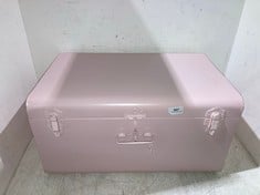 3 X ASSORTED LA REDOUTE TRUNKS TO INCLUDE METAL STORAGE TRUNK IN LIGHT PINK