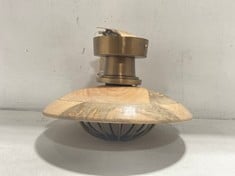 NKUKU CHAKAI WOOD & METAL FLUSH CEILING LIGHT - MODEL NO. CP1001 - RRP £150