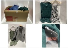 BOX OF APPROX 20 X ASSORTED ADULT CLOTHING TO INCLUDE NEW LOOK CAMI JUMPSUIT KHAKI GREEN SIZE 12