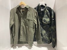 R.NEWBOLD PAUL SMITH LONG SLEEVE OVERSHIRT KHAKI GREEN SIZE M TO INCLUDE WEEKEND OFFENDER LIGHTWEIGHT JACKET GREEN CAMO SIZE M