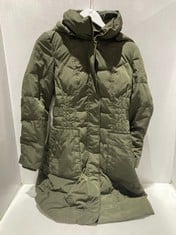 MONSOON HOODED PUFFER COAT KHAKI GREEN SIZE SM