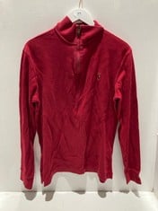 POLO RALPH LAUREN QUARTER ZIP JUMPER IN RED SIZE S