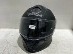 DUCHINNI MATTE BLACK AND GREY MOTORBIKE HELMET