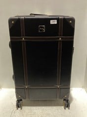 BLACK LEATHER ROCK SUITCASE