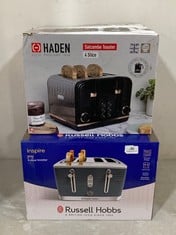 RUSSELL HOBBS INSPIRE GREY 4 SLICE TOASTER TO INCLUDE HADEN SALCOMBE 4 SLICE TOASTER