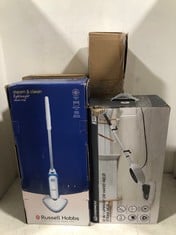 4 X ASSORTED ITEMS TO INCLUDE RUSSELL HOBBS STEAM & CLEAN LIGHTWEIGHT STEAM MOP