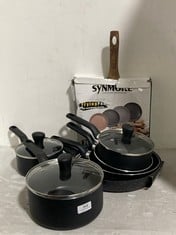 7 X ASSORTED ITEMS TO INCLUDE SYNMORE 28CM NON-STICK MARBLE COATING FRYING PAN