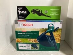 BOSCH UNIVERSALGARDEN 3000 CORDED GARDEN VACUUM TO INCLUDE MYLEK FORCE CORDLESS 20V LEAF BLOWER MY4GCB