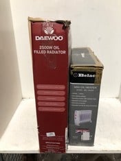 BELACO MINI ELECTRIC OIL HEATER BEL-OH226 TO INCLUDE DAEWOO 2500W OIL FILLED RADIATOR