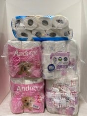 4 X ASSORTED TISSUE PAPER TO INCLUDE ANDREX 9RX5 2-PLY MULTIPACK