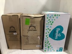 3 X ASSORTED NAPPIES TO INCLUDE PAMPERS HARMONIE NAPPIES 152 PACK - SIZE 5