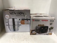 HADEN SALCOMBE 4 SLICE TOASTER TO INCLUDE VENTION GIANT SERIES STAINLESS STEEL STEAMER