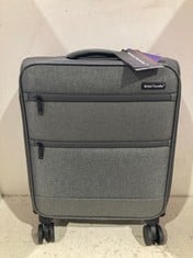 BRITISH TRAVELLER GREY 4 WHEEL SUITCASE