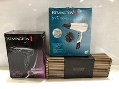 3 X ASSORTED ITEMS TO INCLUDE REMINGTON POWER DRY 2000 HAIR DRYER