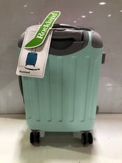 ROCKLAND LIGHT BLUE/PINK 4 WHEEL SUITCASE